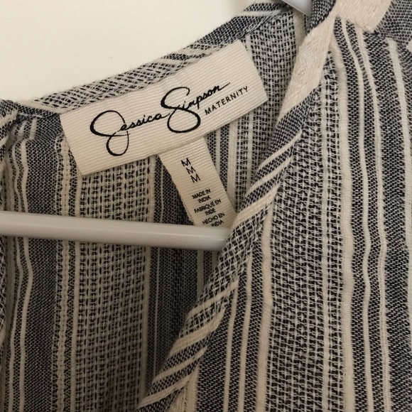 Jessica Simpson Maternity Textured Blue Stripe - Picture 3 of 4